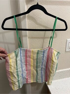 Urban Outfitters Multicolor Striped Tank with Green Straps